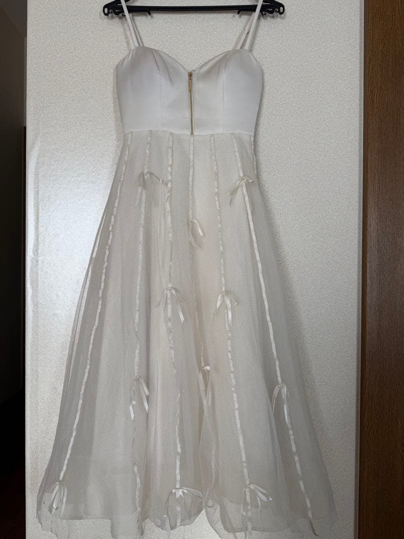 センタージップフレアリボンチュールミディキャバドレス fm3739