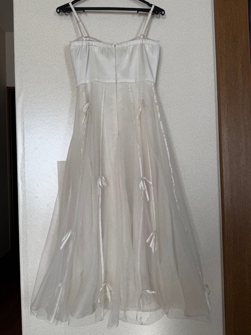 センタージップフレアリボンチュールミディキャバドレス fm3739