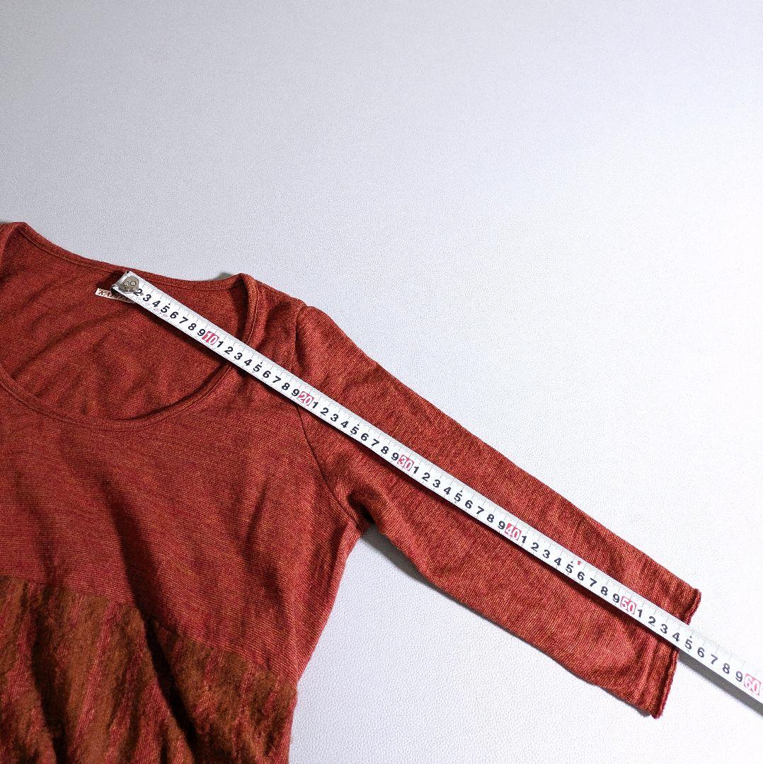 キャピタル／日本製 オリエンタルウールワンピース ヘムライン オレンジ 総柄