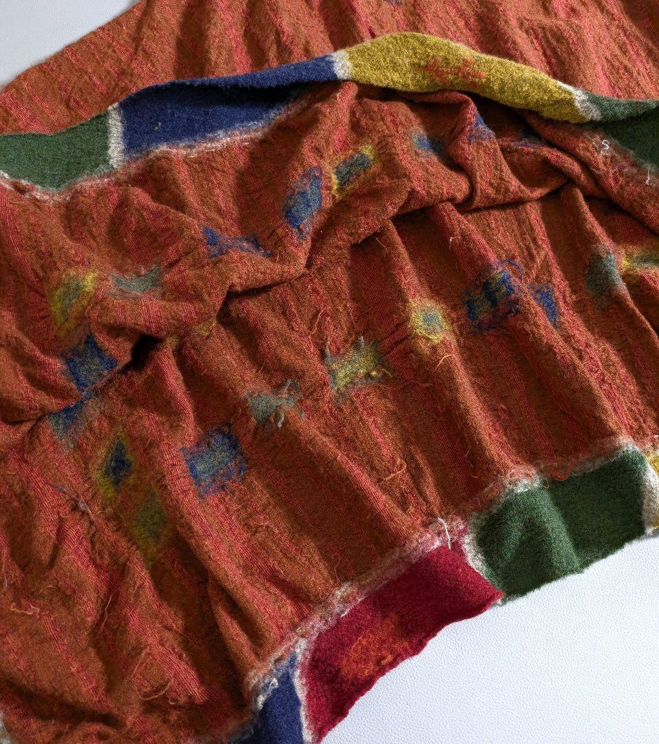 キャピタル／日本製 オリエンタルウールワンピース ヘムライン オレンジ 総柄