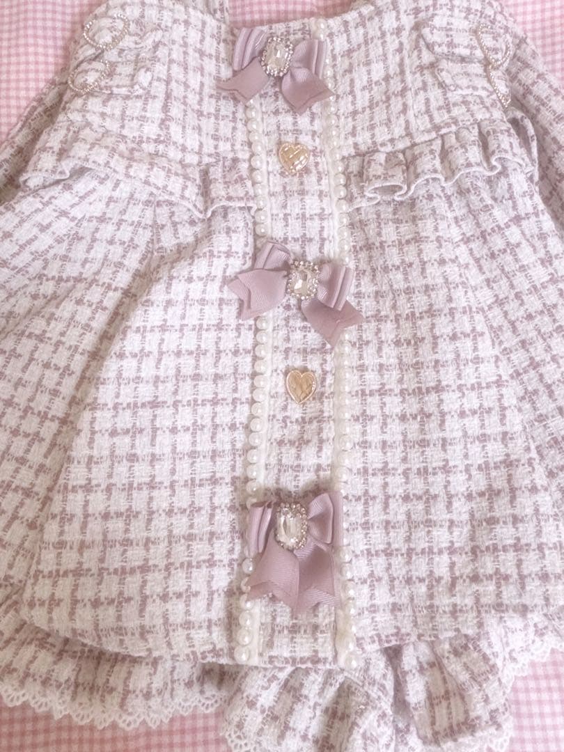 LIZLISA リズリサ ツイードサスペンダー付きスカパン