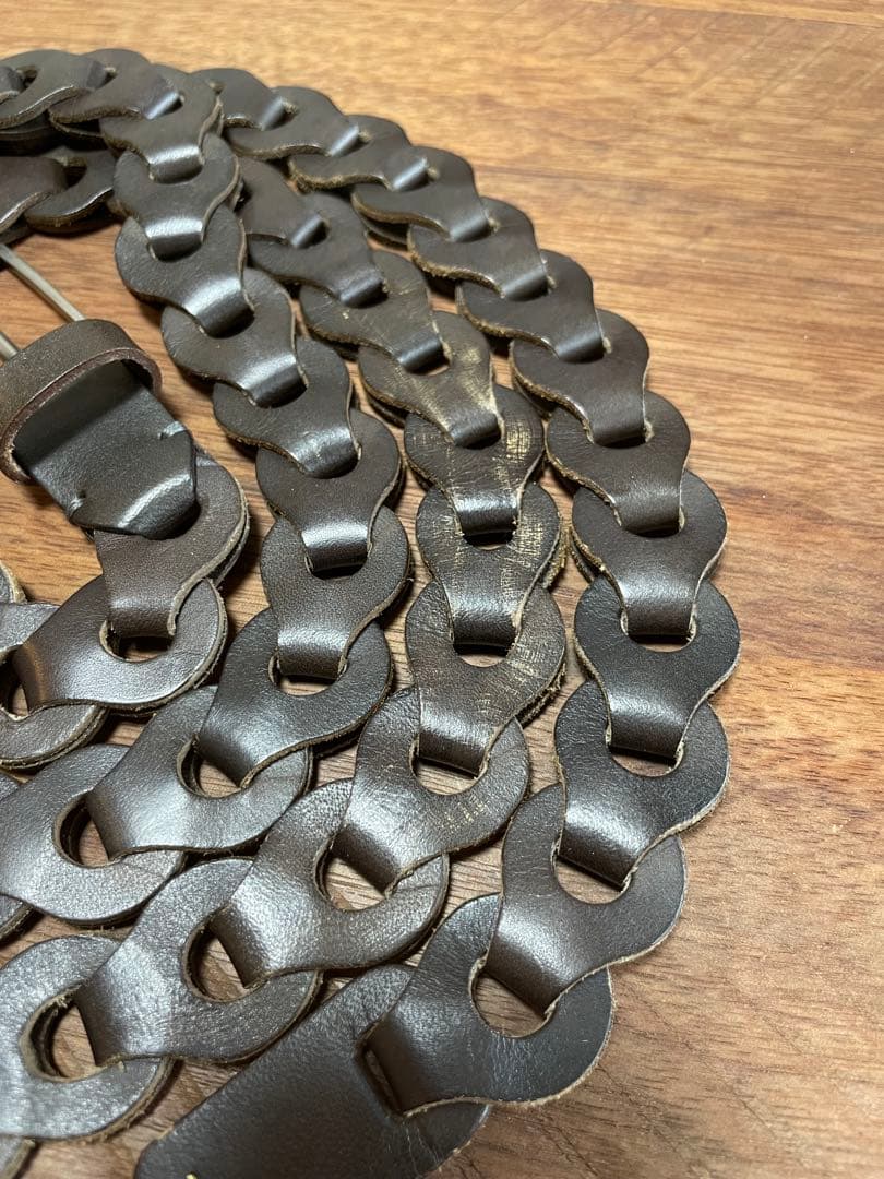 即日発送Llife LEATHER CHAIN BELT SHADE GRAY