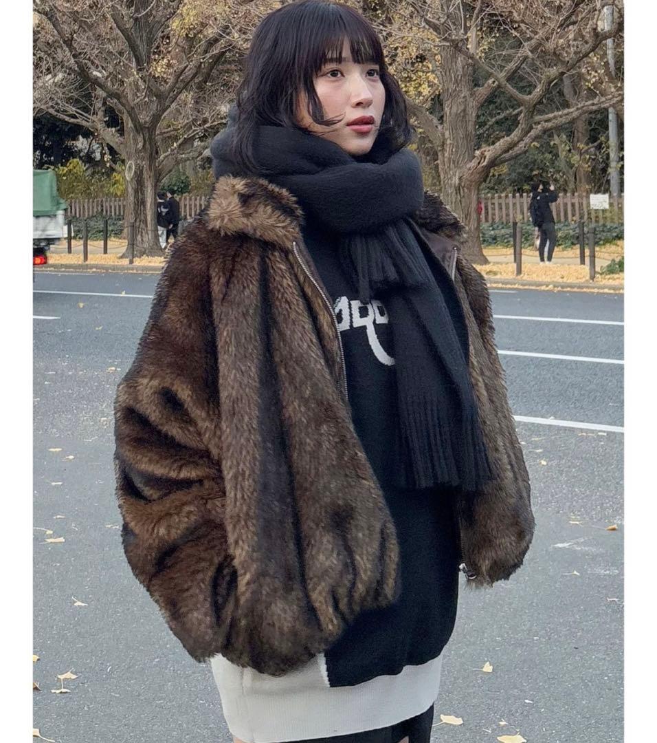 MURUA フェイクファーブルゾン　ファーコート