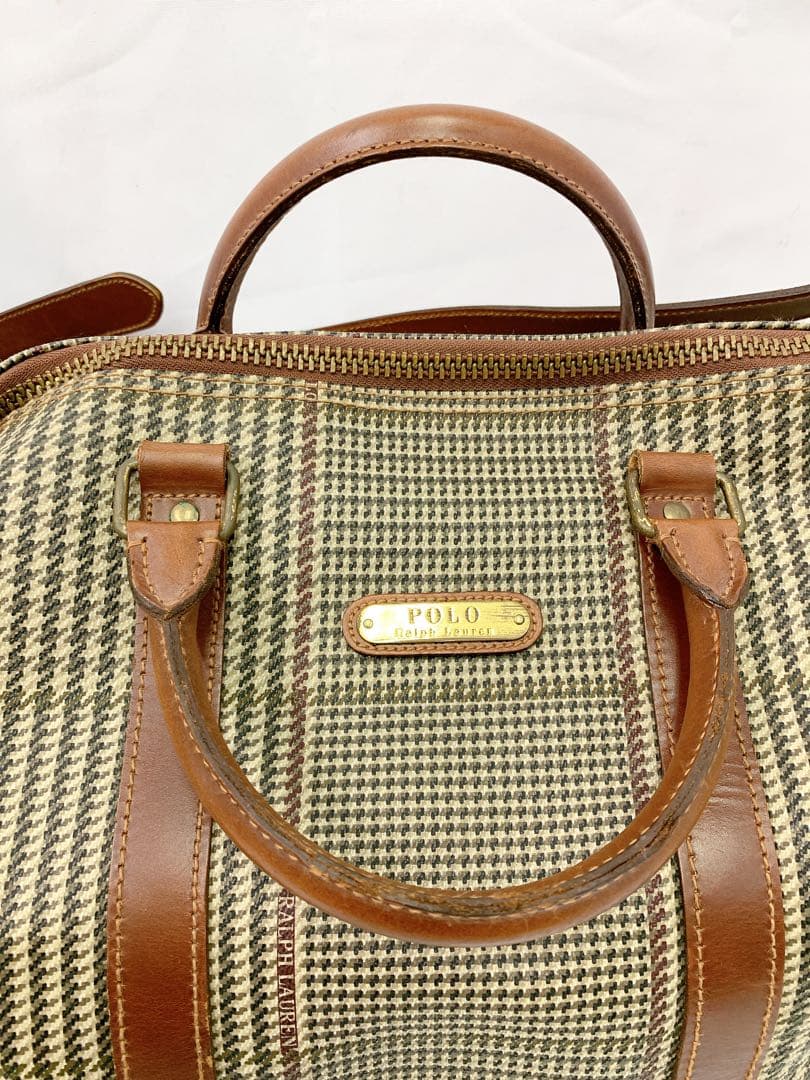 6SDM29 POLO チェック柄 ボストンバッグ