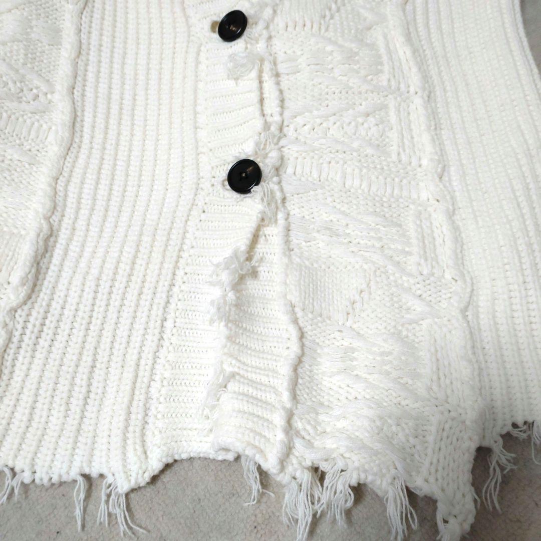 PERVERZE ダメージ加工 ニットカーディガン