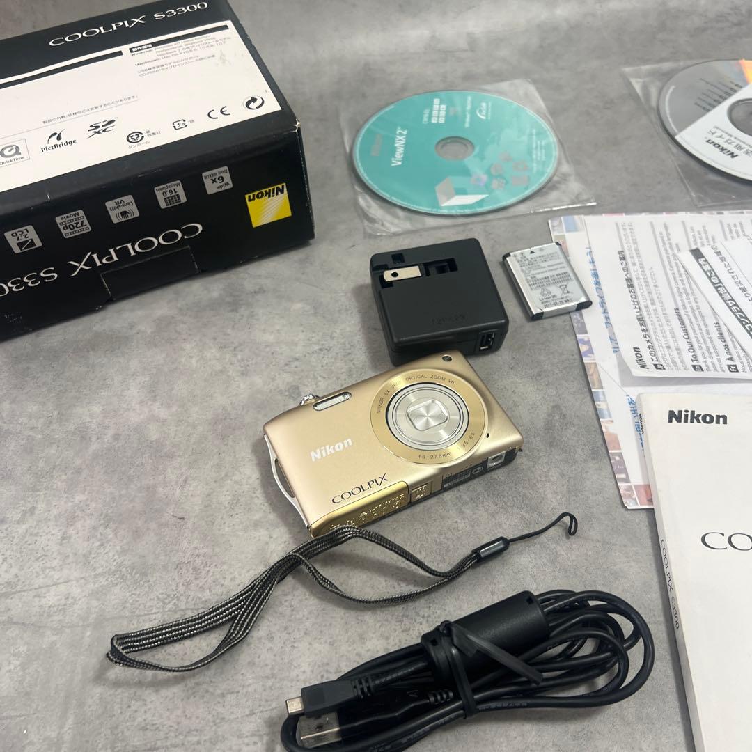 極美品 NICON COOIPIX S3300 ゴールド