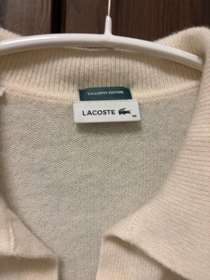 SNIDEL LACOSTE スキッパーニットプルオーバー　ホワイト