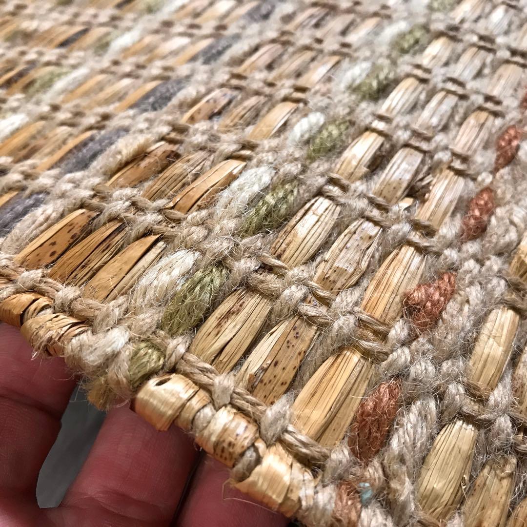 超レア 143x204cm 1.5畳 麻と水草 ラグ ラグマット 夏用 平織り