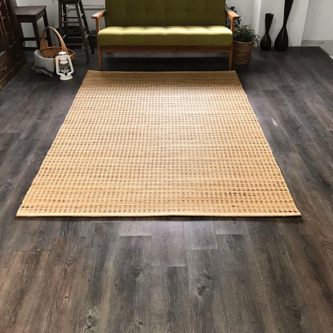 超レア 143x204cm 1.5畳 麻と水草 ラグ ラグマット 夏用 平織り