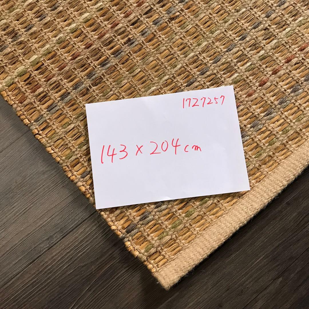 超レア 143x204cm 1.5畳 麻と水草 ラグ ラグマット 夏用 平織り