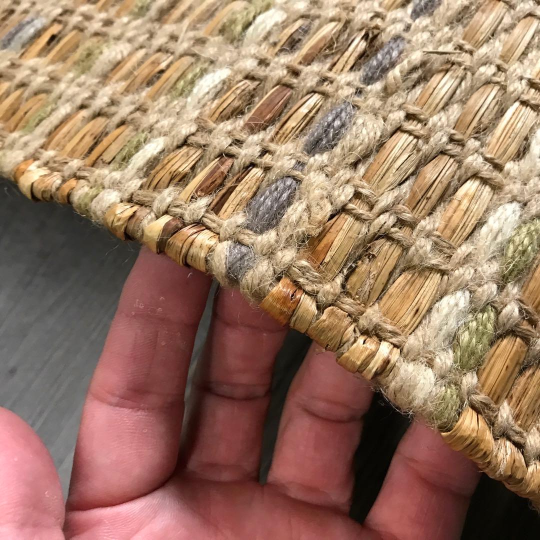 超レア 143x204cm 1.5畳 麻と水草 ラグ ラグマット 夏用 平織り