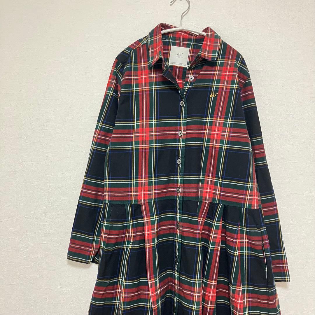 美品【サニークラウズ】ponさんのチェックワンピース タータンチェックMT