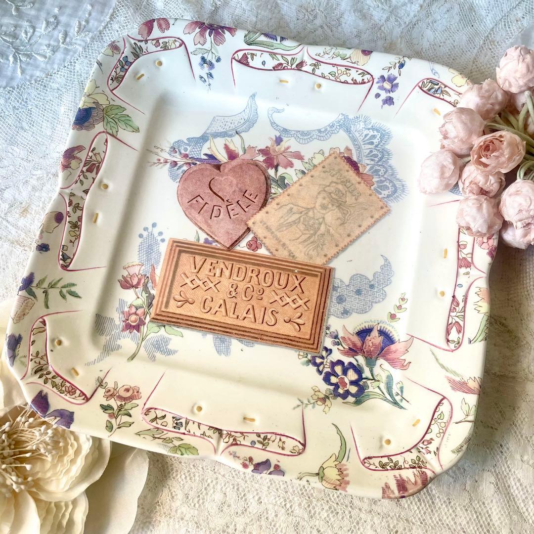 【希少レア】サルグミンヌ ラヴァリエール広告スクエアプレートフランスアンティーク