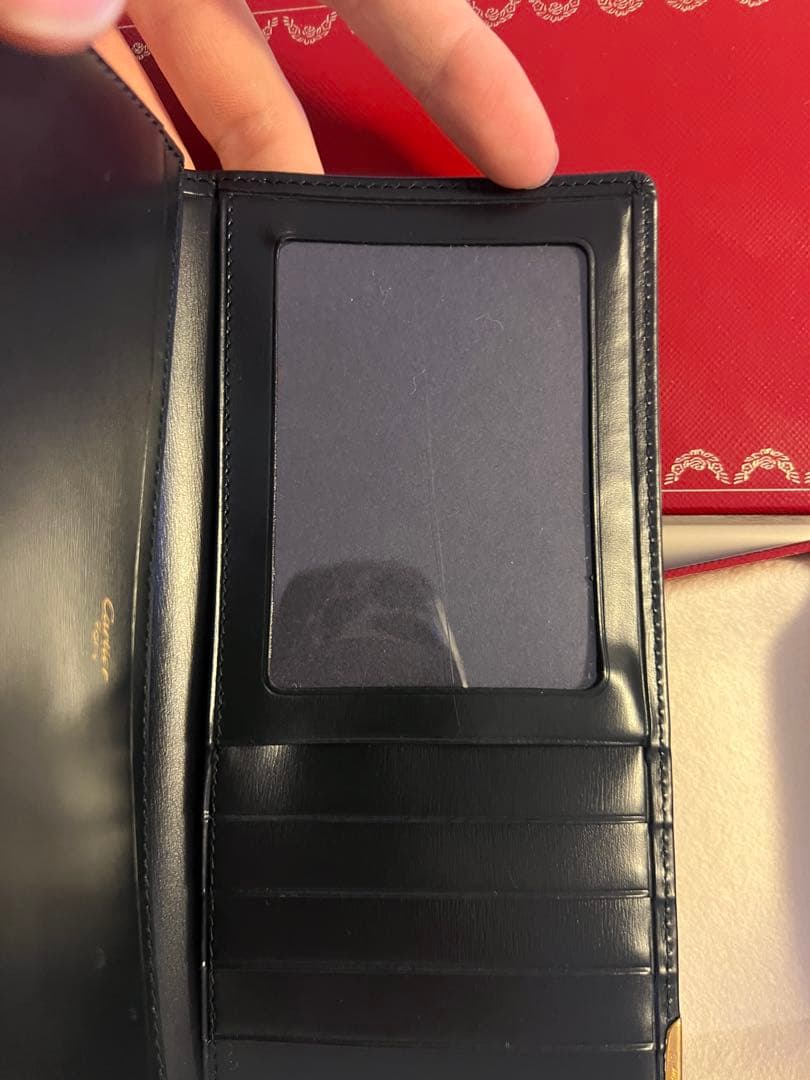 Cartier ネイビー レザー 長財布