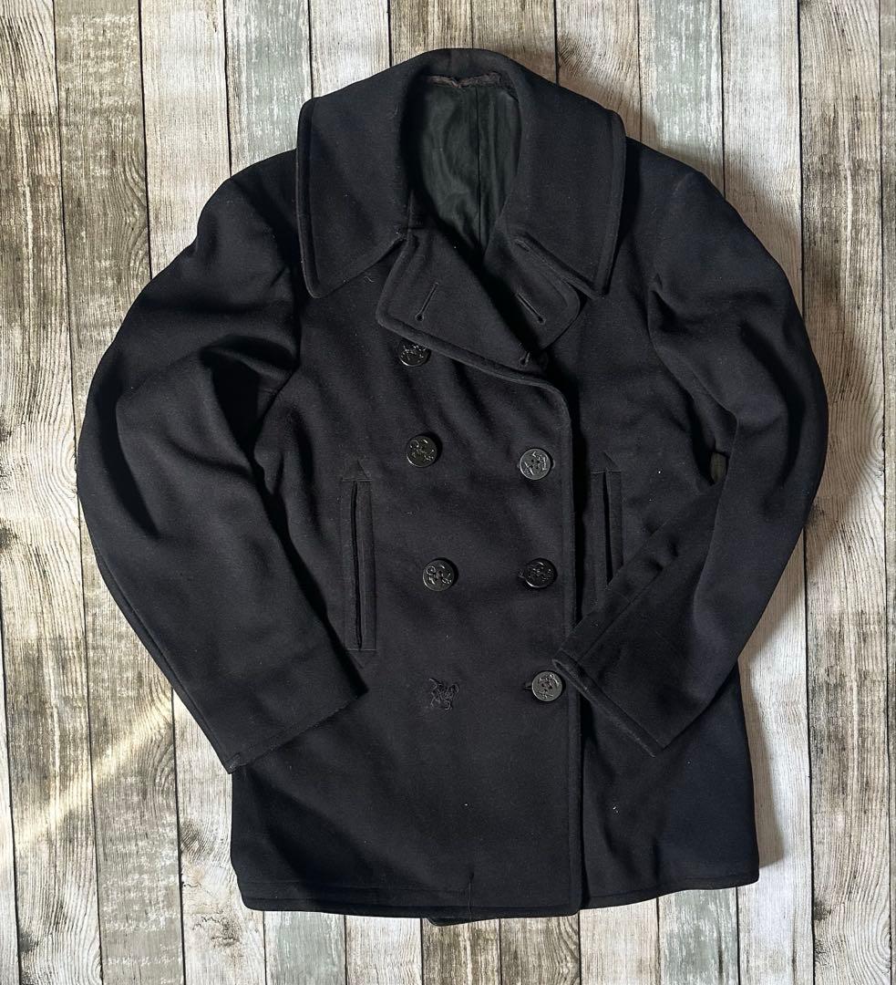 40s navy 10ボタンpコート