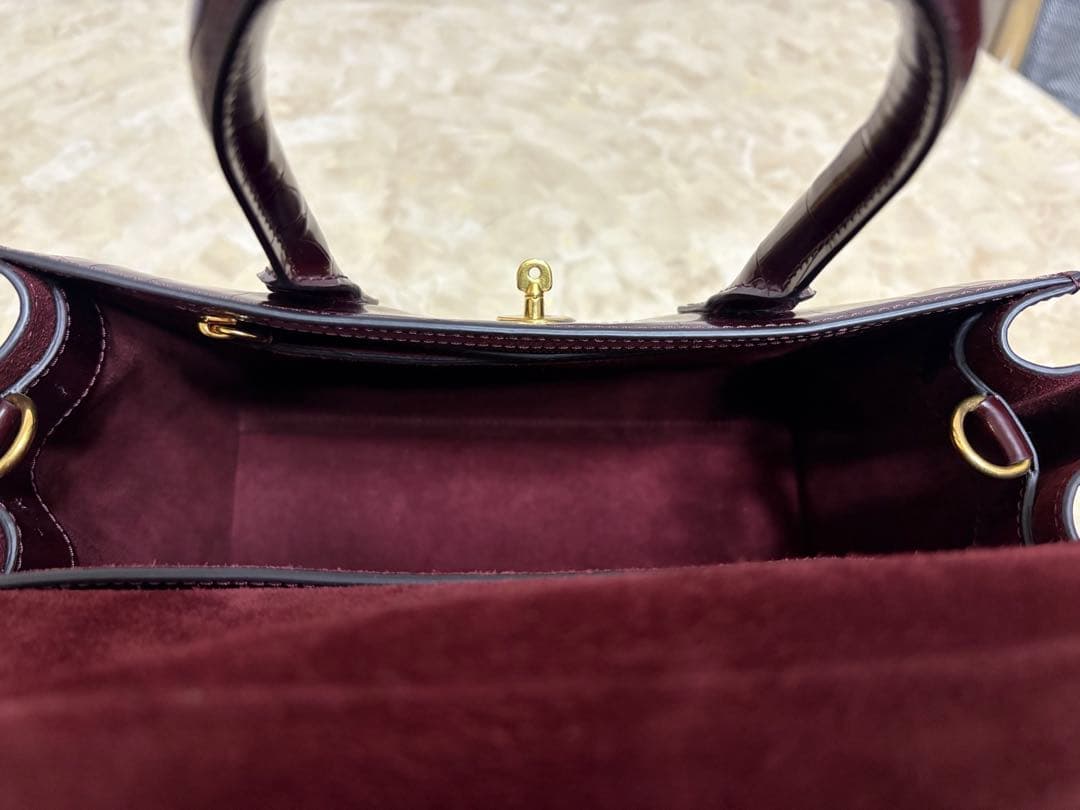 Mulberry バーガンディ ハンドバッグ　ベイズウォーター サッチェル