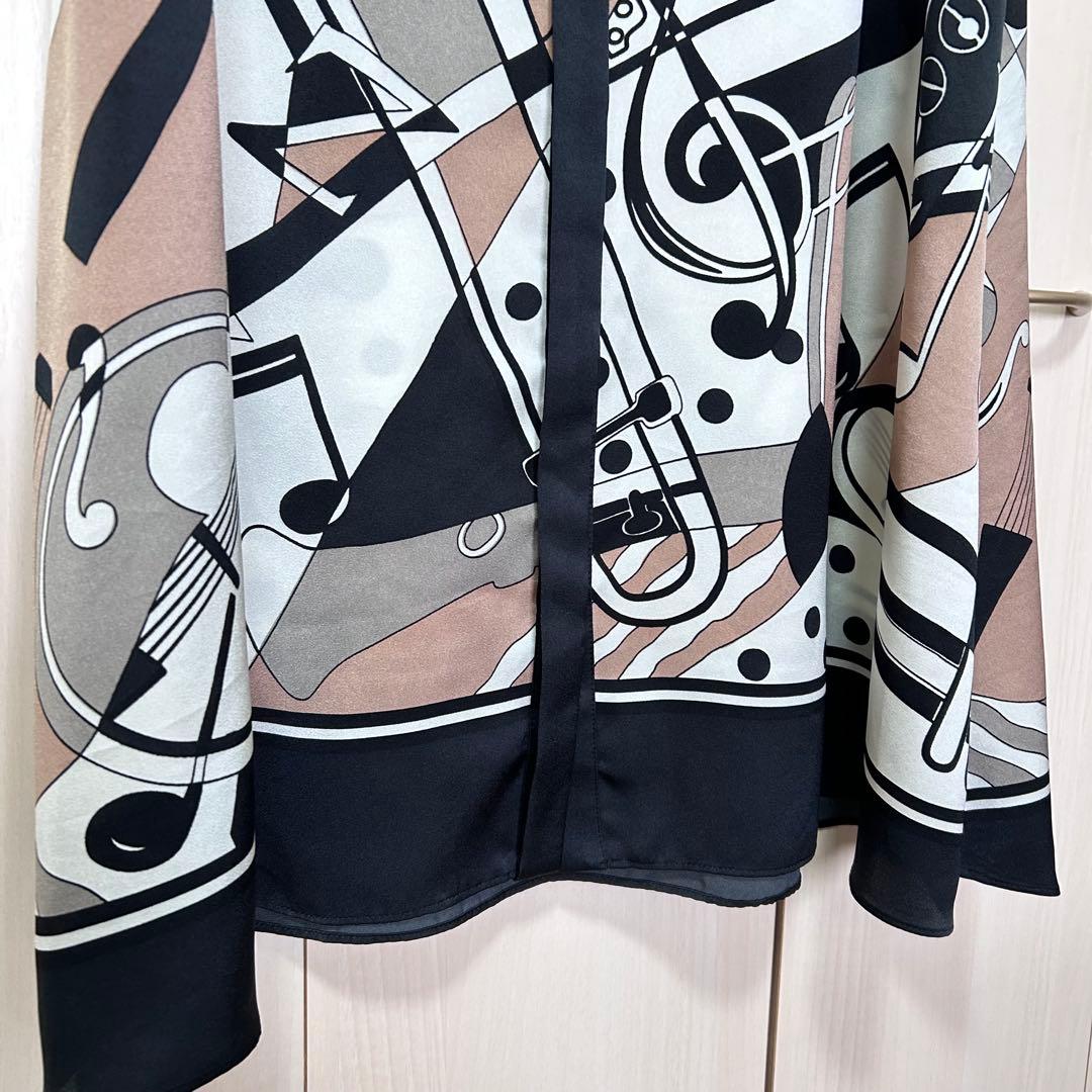 グレースクラス グレースコンチネンタル JAZZプリントドレス 36 総柄 金釦