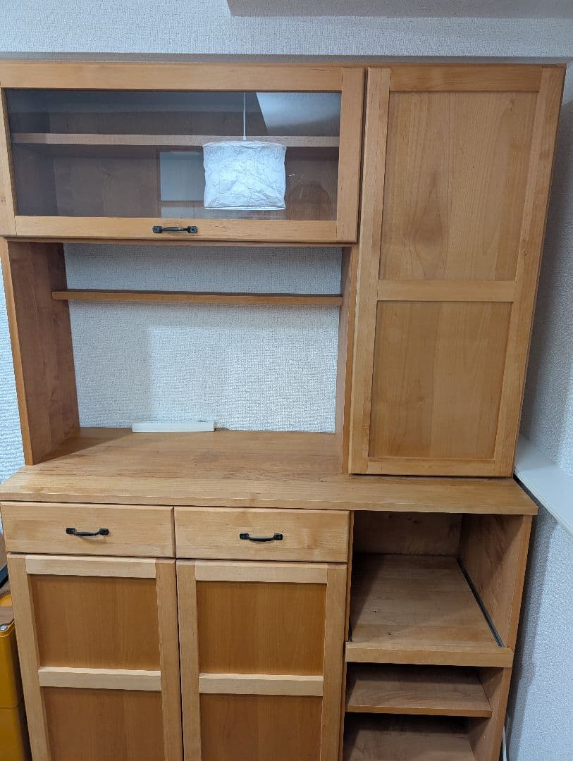 モモナチュラル 食器棚 VIBO カップボード アルダー材 送料込