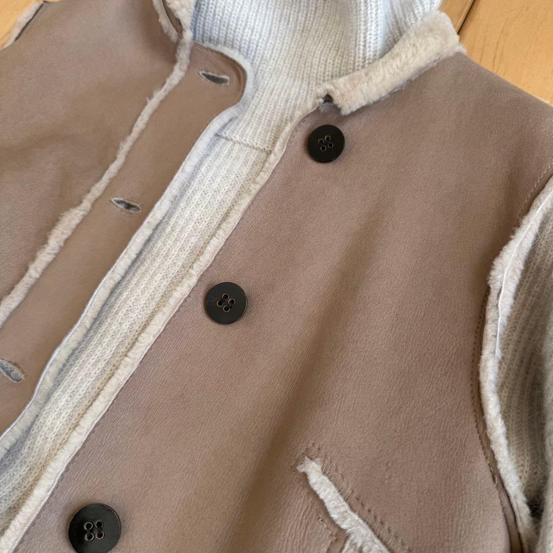 SALE❣️羊革シープスキン　ロングジレベスト　ダブルフェイス