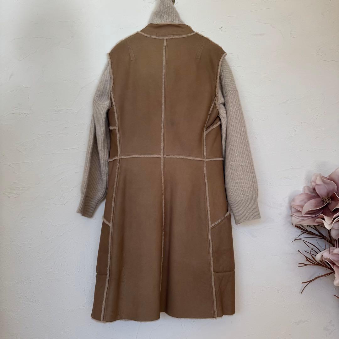 SALE❣️羊革シープスキン　ロングジレベスト　ダブルフェイス