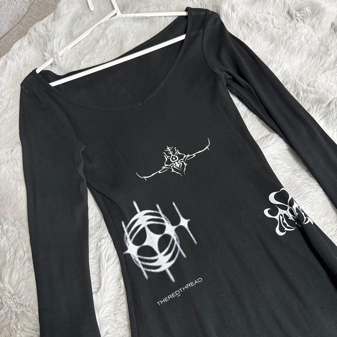 トップス theredthread S stamp tee dress Black