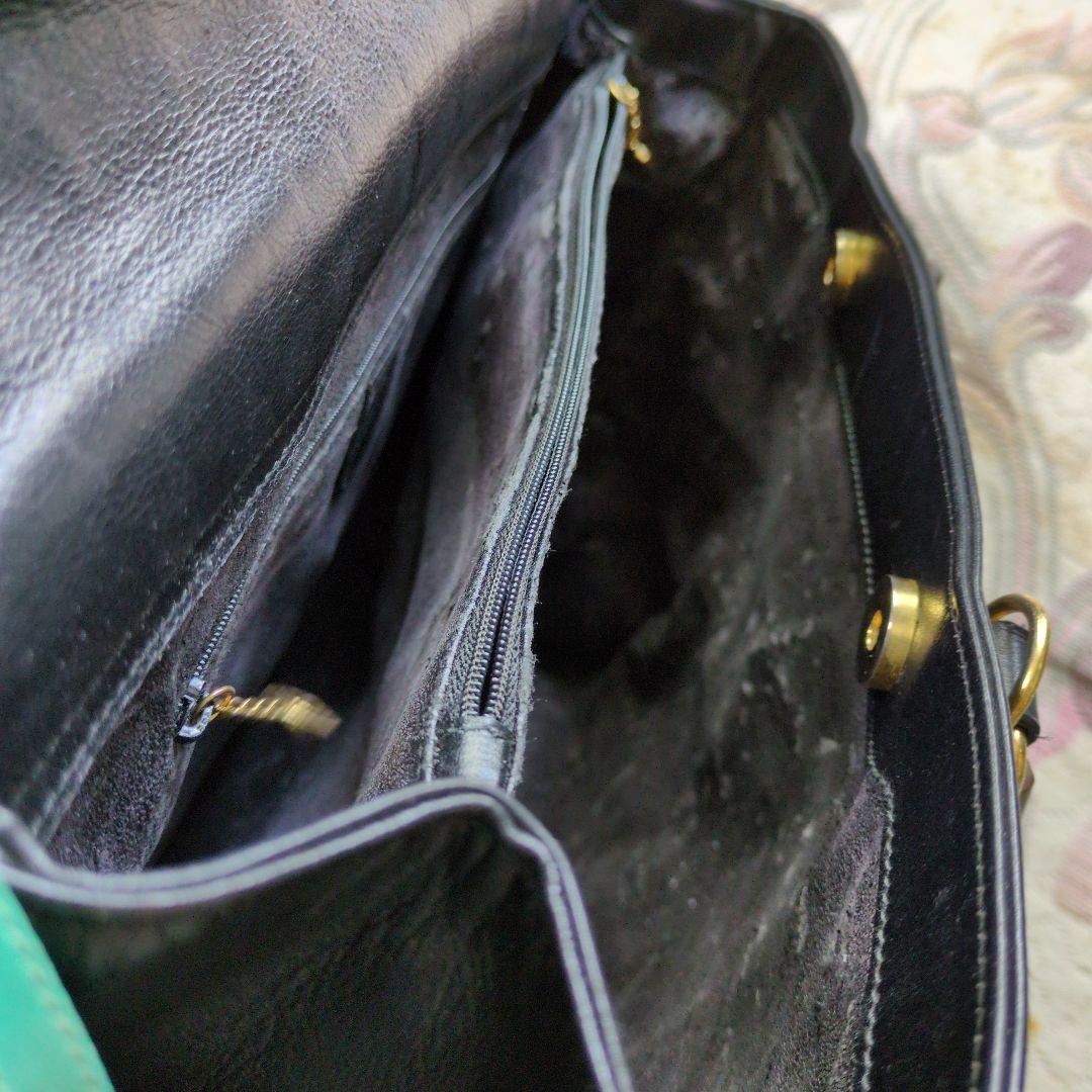 GUCCI 黒 レザー ビジネスバッグ バンブーハンドル