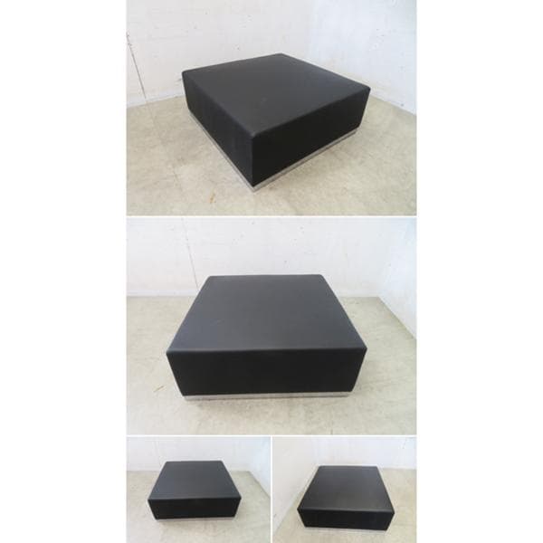美品■ARTI■インターセクト■黒総革■オットマン/スツール■モダンデザイン■