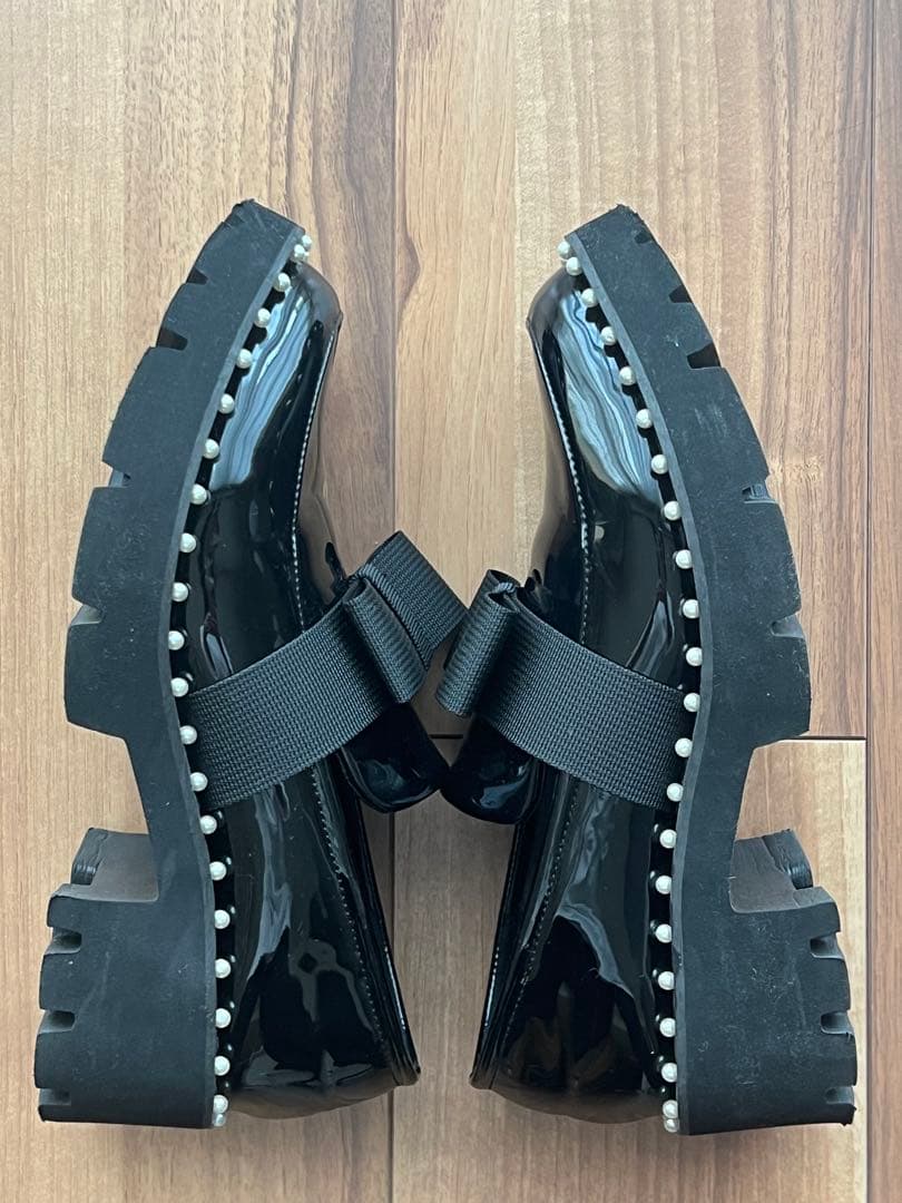 【美品】ドノバン パールリボンローファー Sサイズ