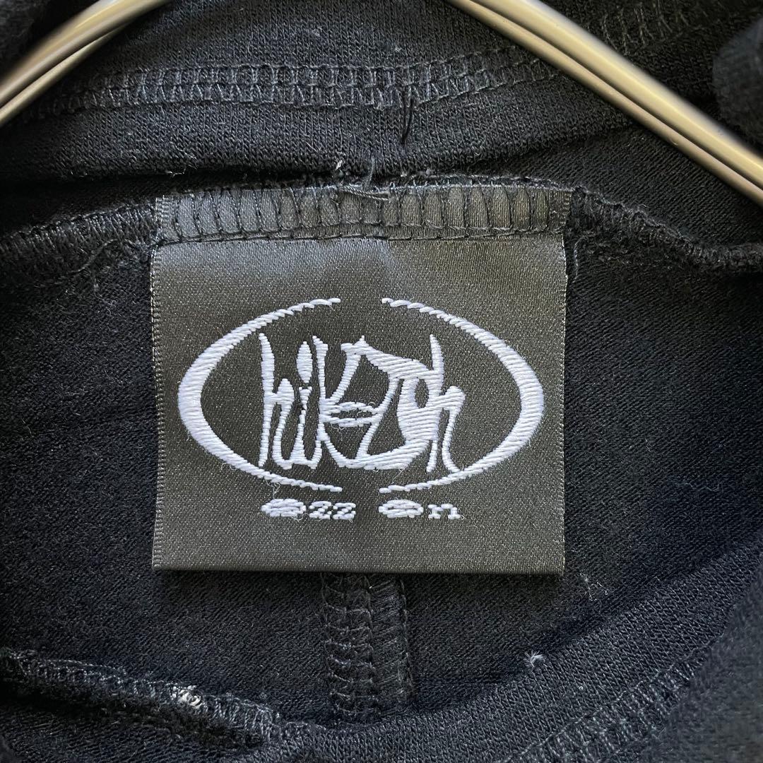 OZZ ON HIKOZOH レースアップ 刺繍 長袖トップス 黒