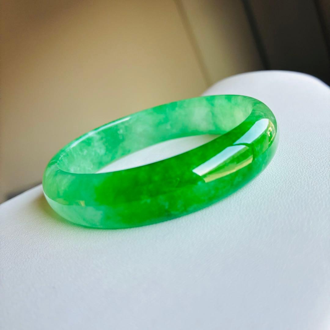 最高色！ 約47g ★ 天然石 翡翠 ヒスイ バングル 未使用品