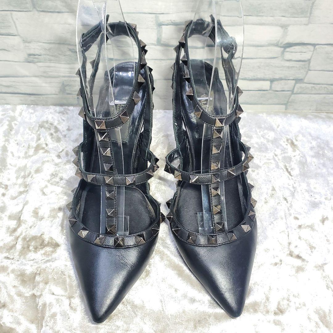 【ワケ有良品】VALENTINO 23cm パンプス ロックスタッズ 黒 36