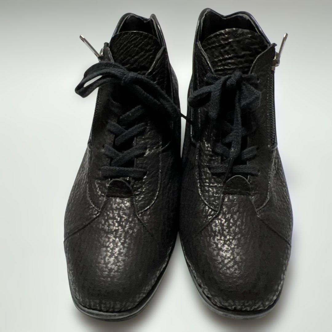 エクセルヒューマン・ブラックハイカットシューズ・本革・２１.5CM