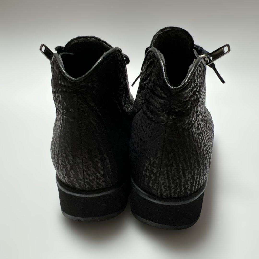 エクセルヒューマン・ブラックハイカットシューズ・本革・２１.5CM