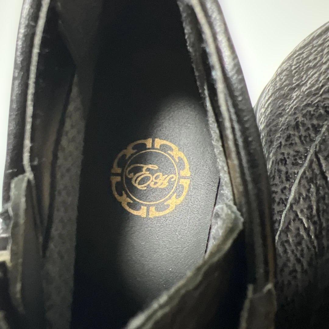 エクセルヒューマン・ブラックハイカットシューズ・本革・２１.5CM