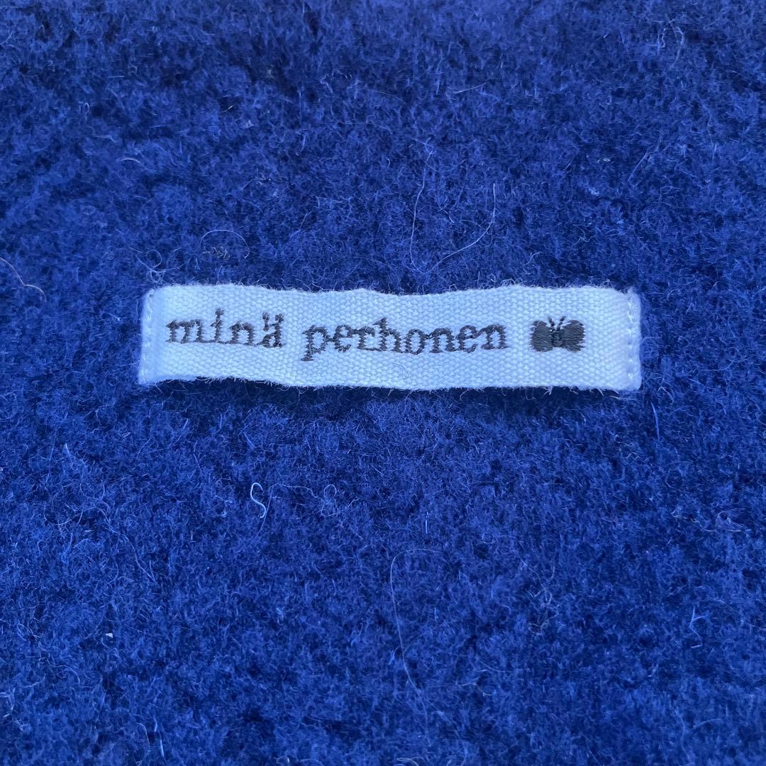 ミナペルホネン　マフラー　ネイビー　新品