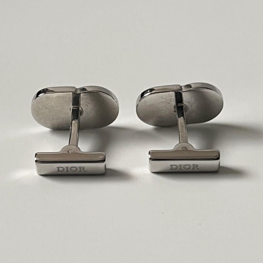 ディオール　カフス　CDアイコン　シルバー　黒　ブラック　カフリンクス　メンズ