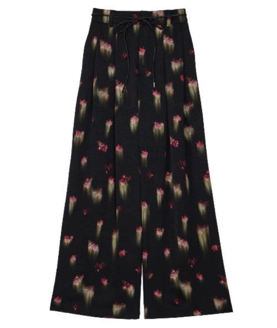 CLARA SATIN TUCK PANTS ブラック　Mサイズ