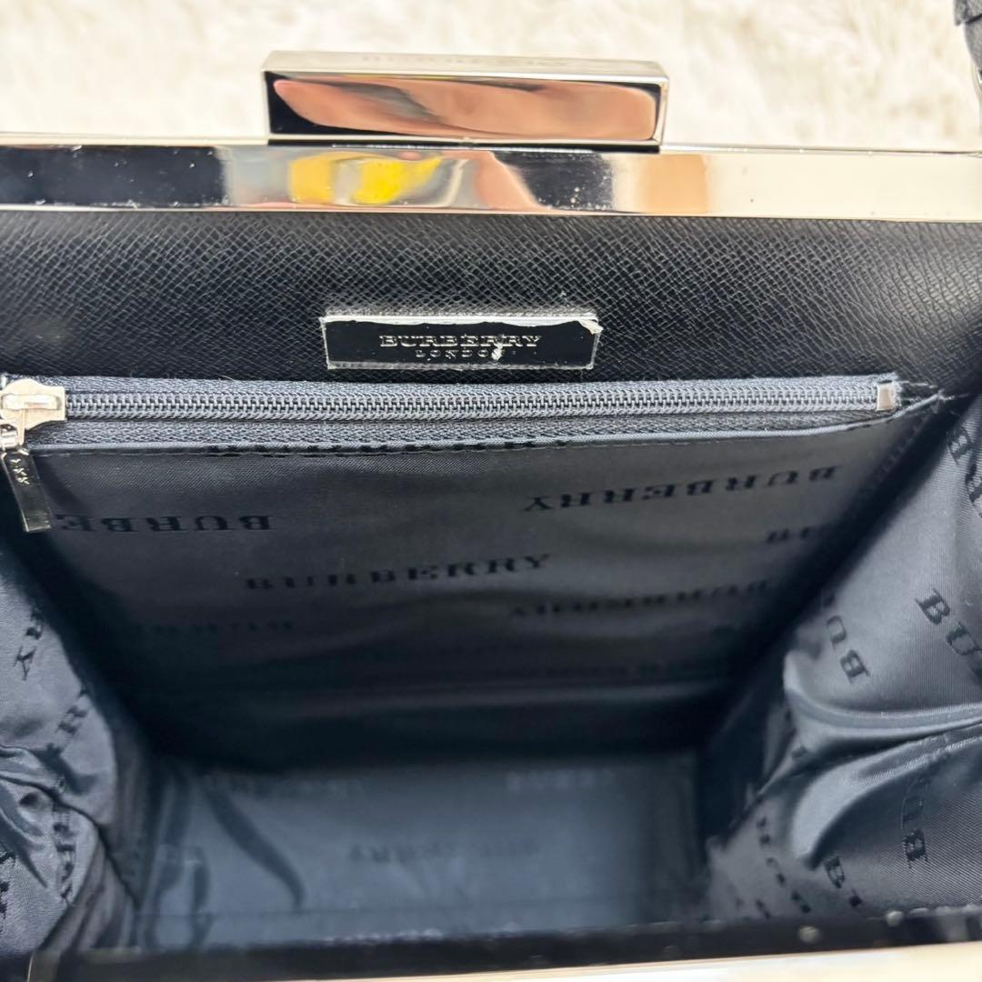 バーバリーロンドン サフィアーノレザー ノバチェック 冠婚葬祭 黒