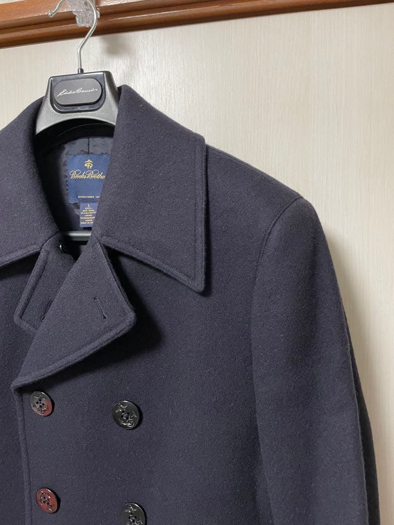 ネイビー ウール ピーコート