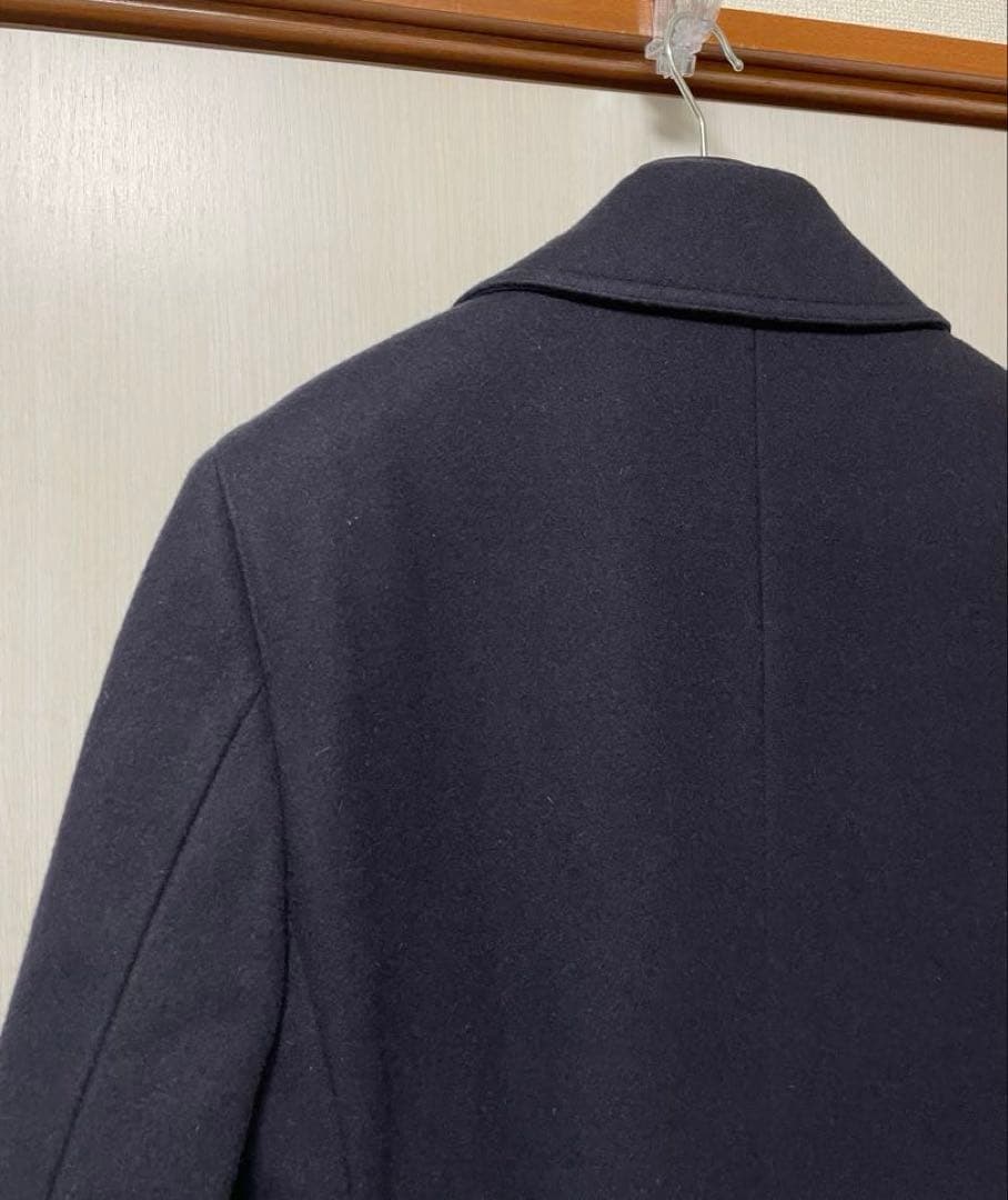 ネイビー ウール ピーコート