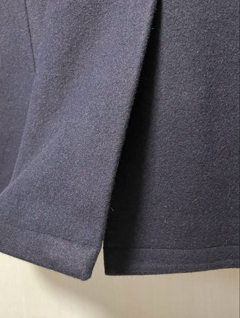 ネイビー ウール ピーコート