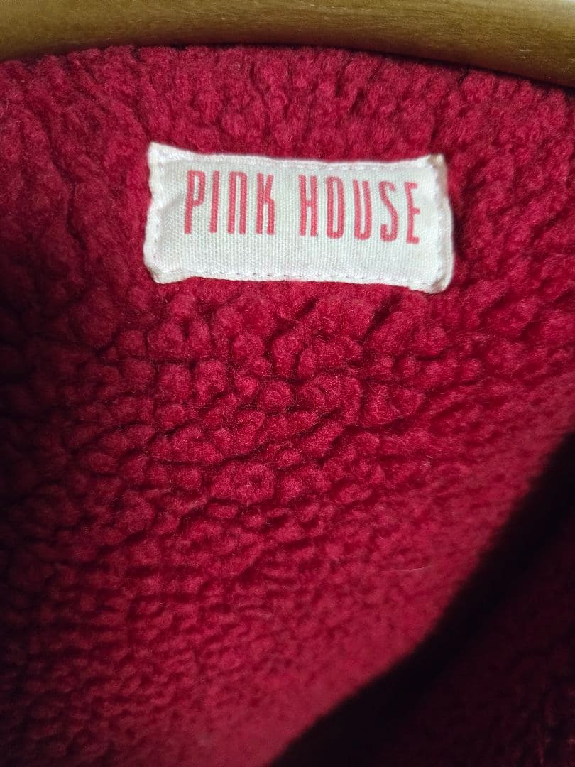 PINK HOUSE　革ジャン フード付き PHロゴ レディース