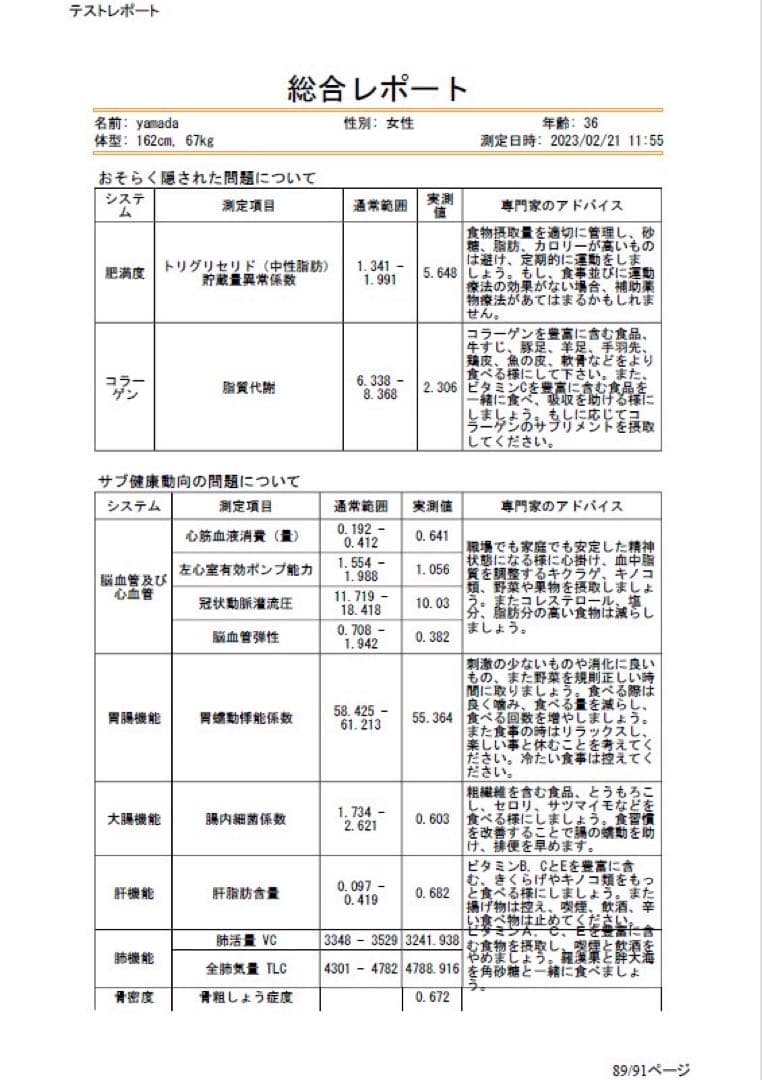 量子アナライザー　波動測定器　波動　量子共鳴　磁気共鳴　健康管理　サプリ参考