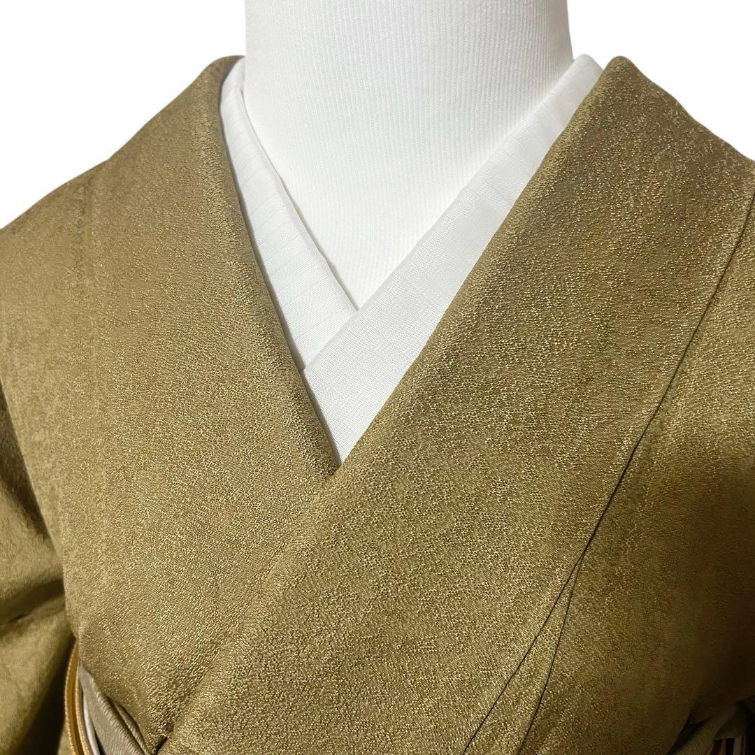 未使用近い　美品　袷　地紋入り　色無地　フルセット　身丈163.5 裄丈68