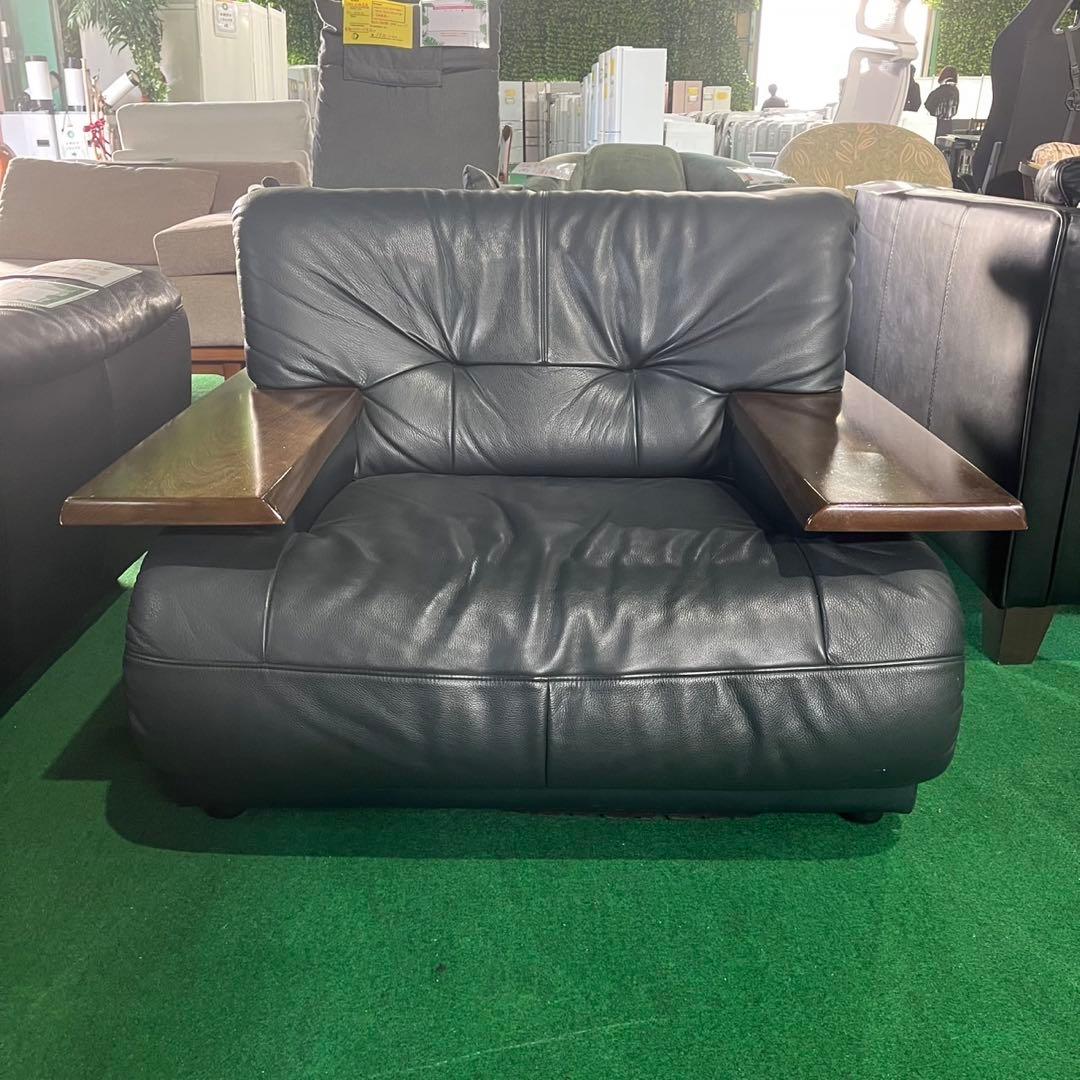 Karimoku 1人掛けソファ 幅94 本革 モダン 家具 Z053