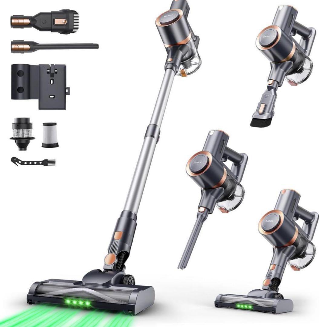 掃除機 コードレス 70Kpa 超強力吸引 最軽量 自立式 グリーンLED