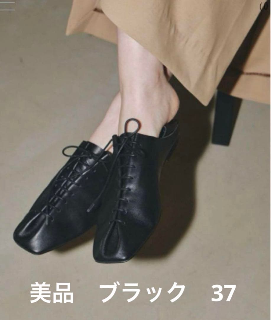 レザーパンプスLaceup Leather Shoes 37 23.5 24