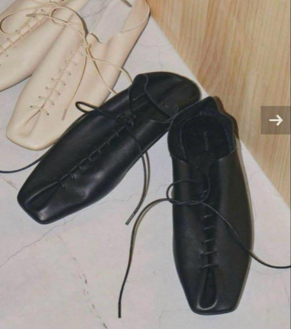 レザーパンプスLaceup Leather Shoes 37 23.5 24
