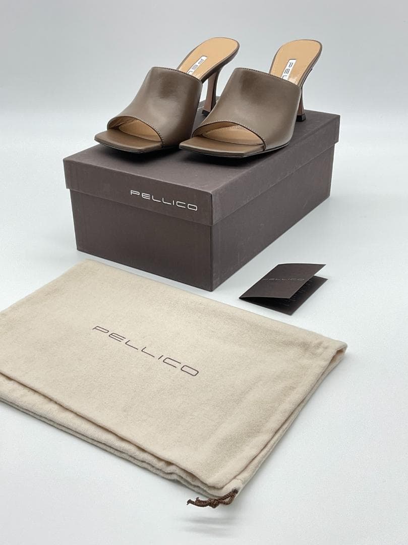 23.5【新品/箱付】PELLICO レザーヒールサンダル A定価59400円