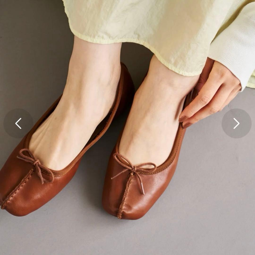 Clarks クラークス　フレックルアイス　バレエシューズ　ダークタンレザー